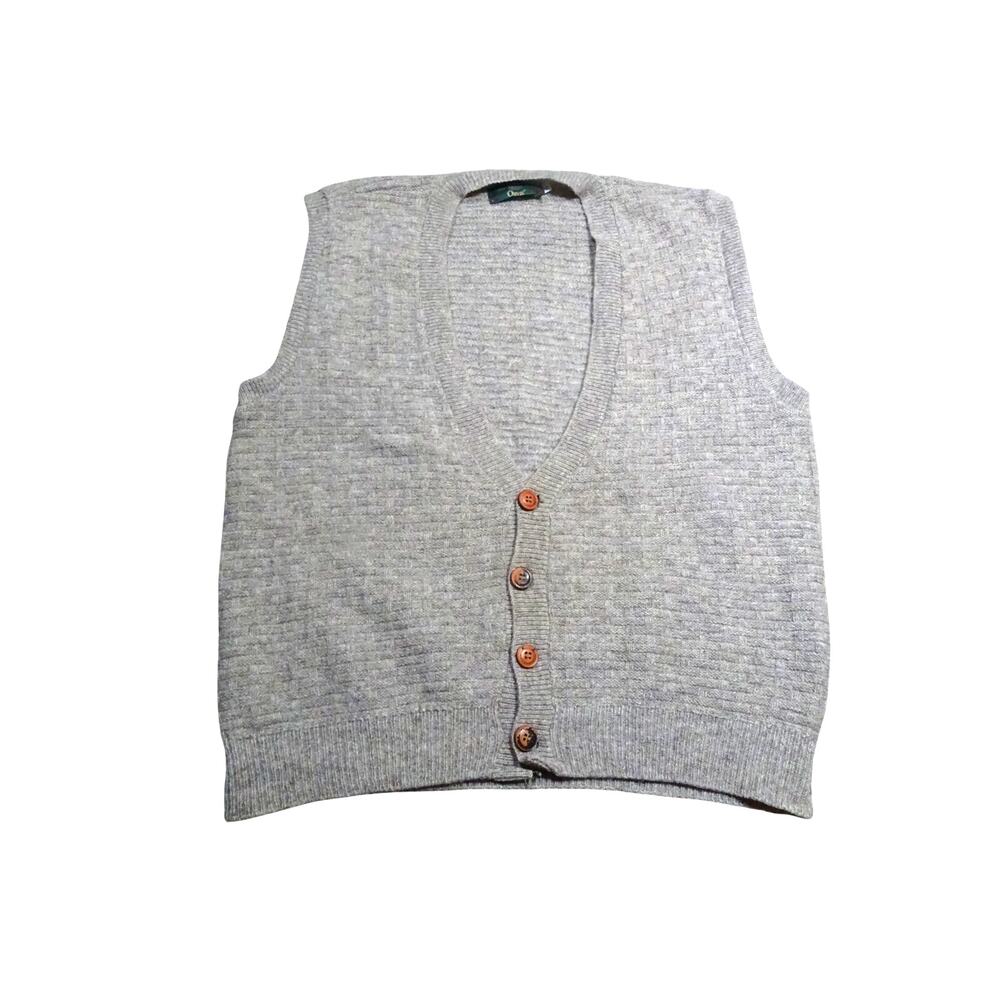 Vintage Orvis Men's L  Wool Sweater Vest Button Cardigan USA Made Grandpa Core